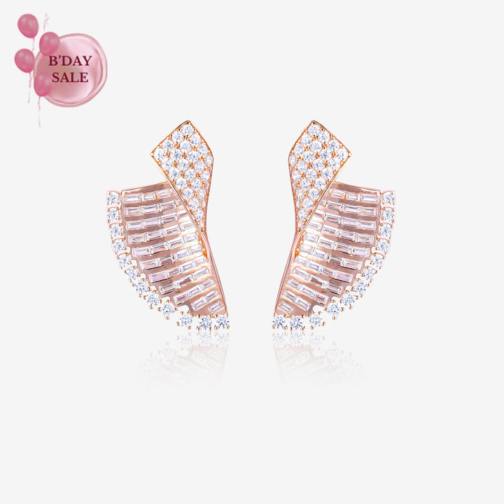 Rose Gold Classic Twist Earrings - Touch925