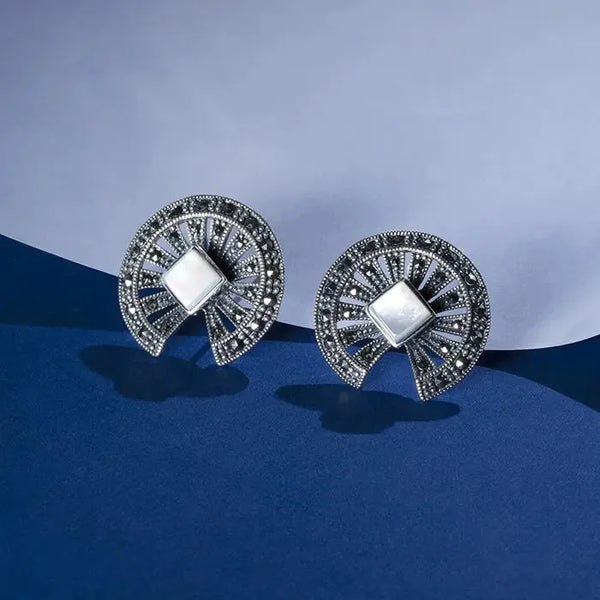 Oxidized Circular Studs - Touch925