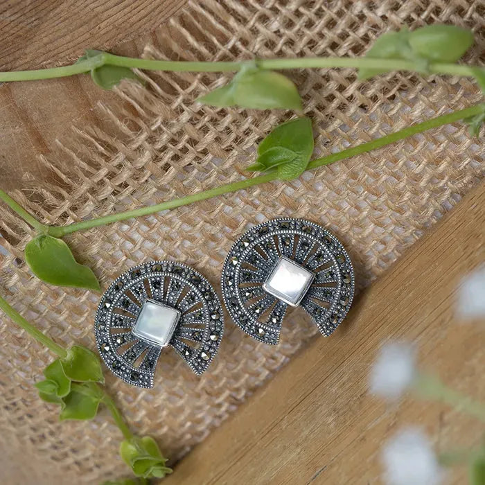 Oxidized Circular Studs - Touch925