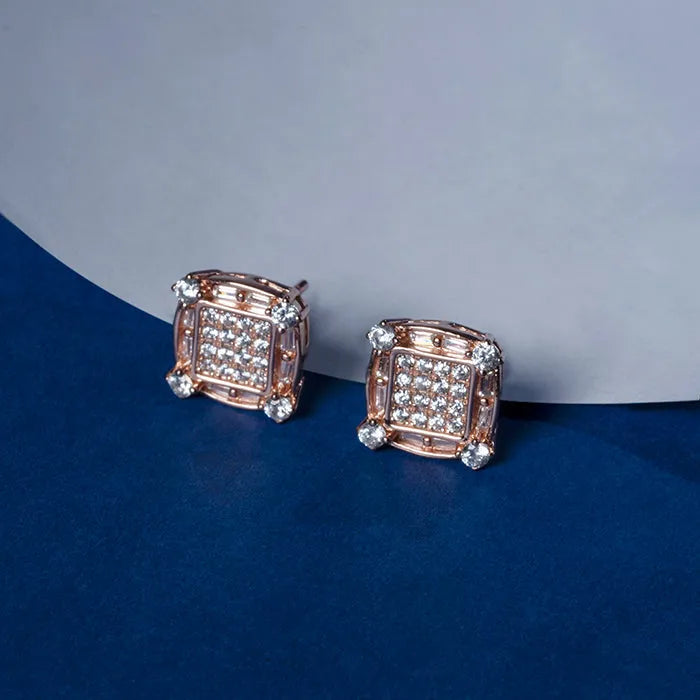 Lustrous Rose Gold CZ Stud - Touch925