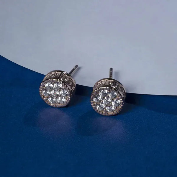 Chunky CZ Rosegold Circular Studs - Touch925