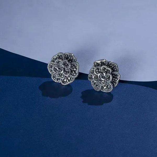 Oxidized Floral Studs - Touch925