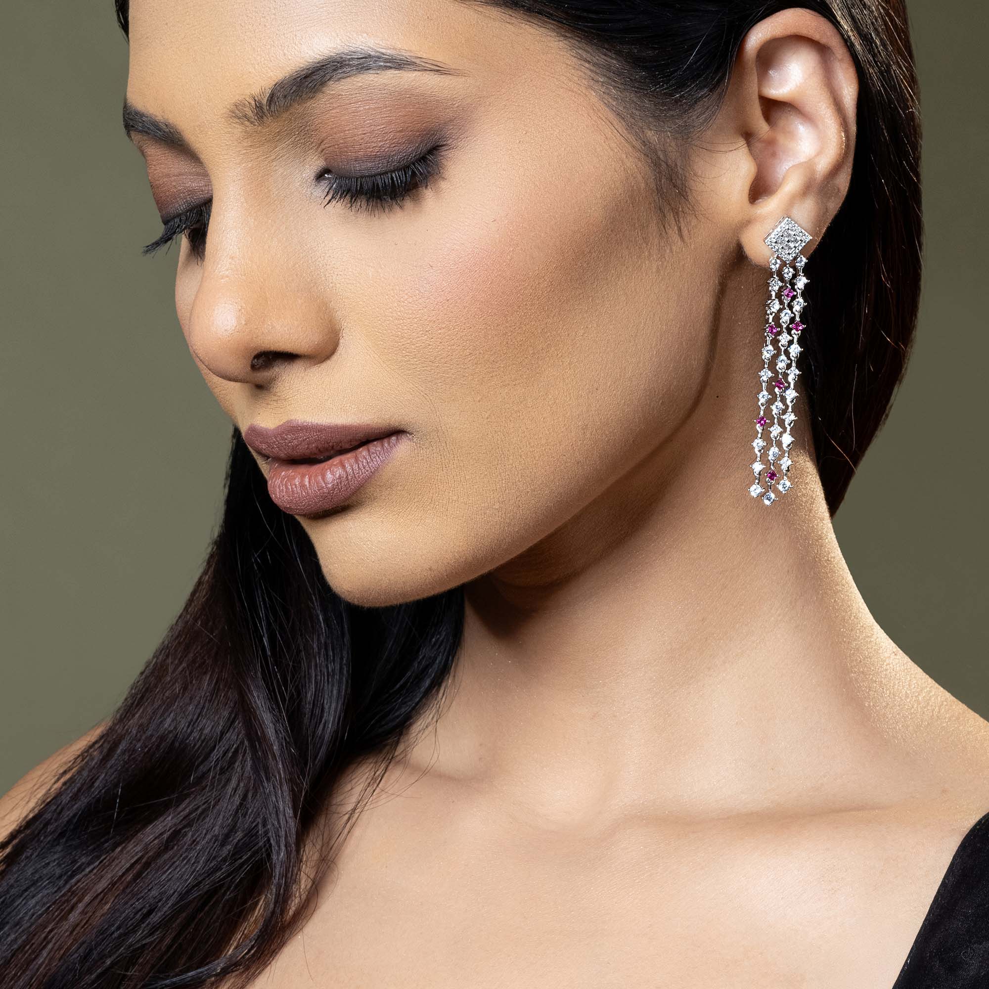 Silver Cascade Earrings