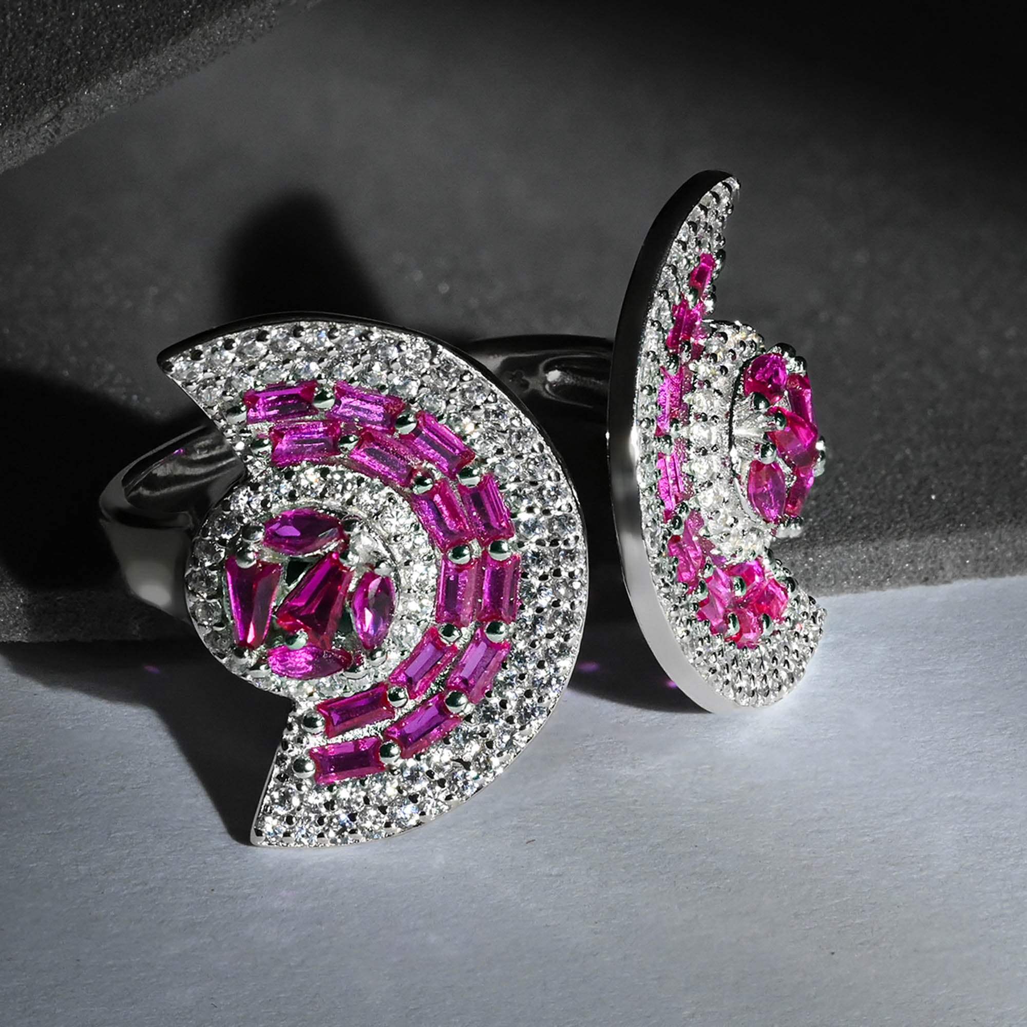 Ruby Crescent Statement Ring