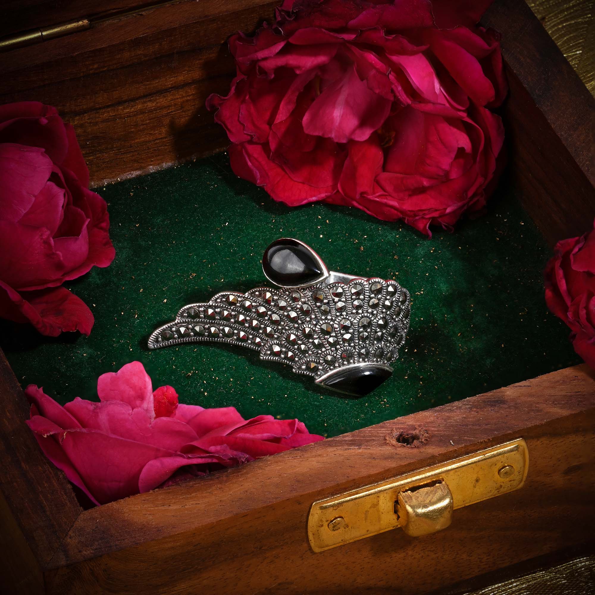 Winged Elegance Oxidised Silver Ring