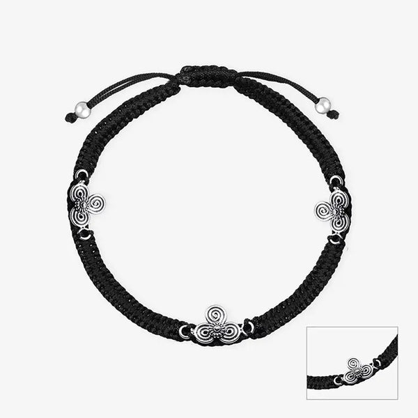 Three-Petal Silver Thread Anklet