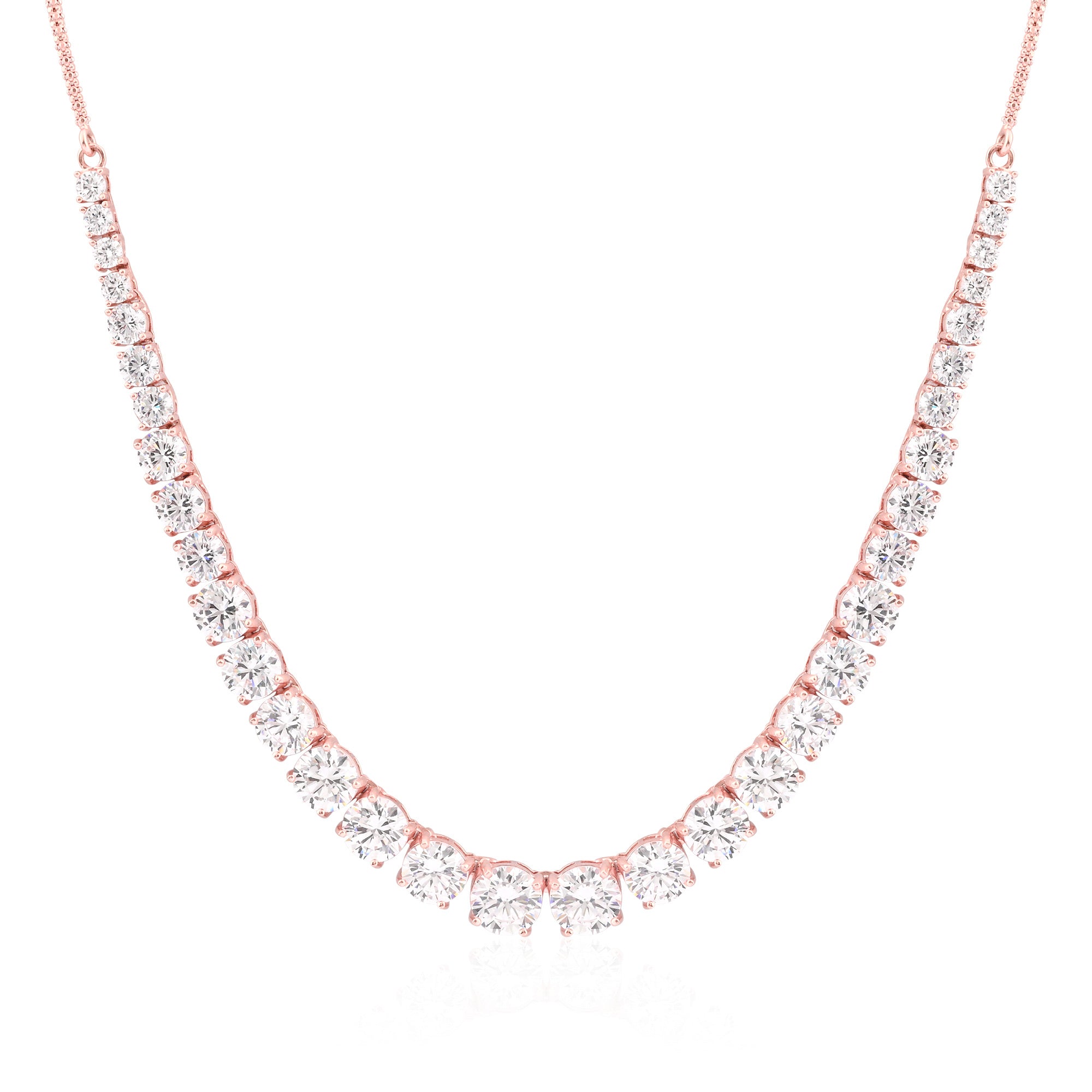 Classic Tennis Silver Necklace Set