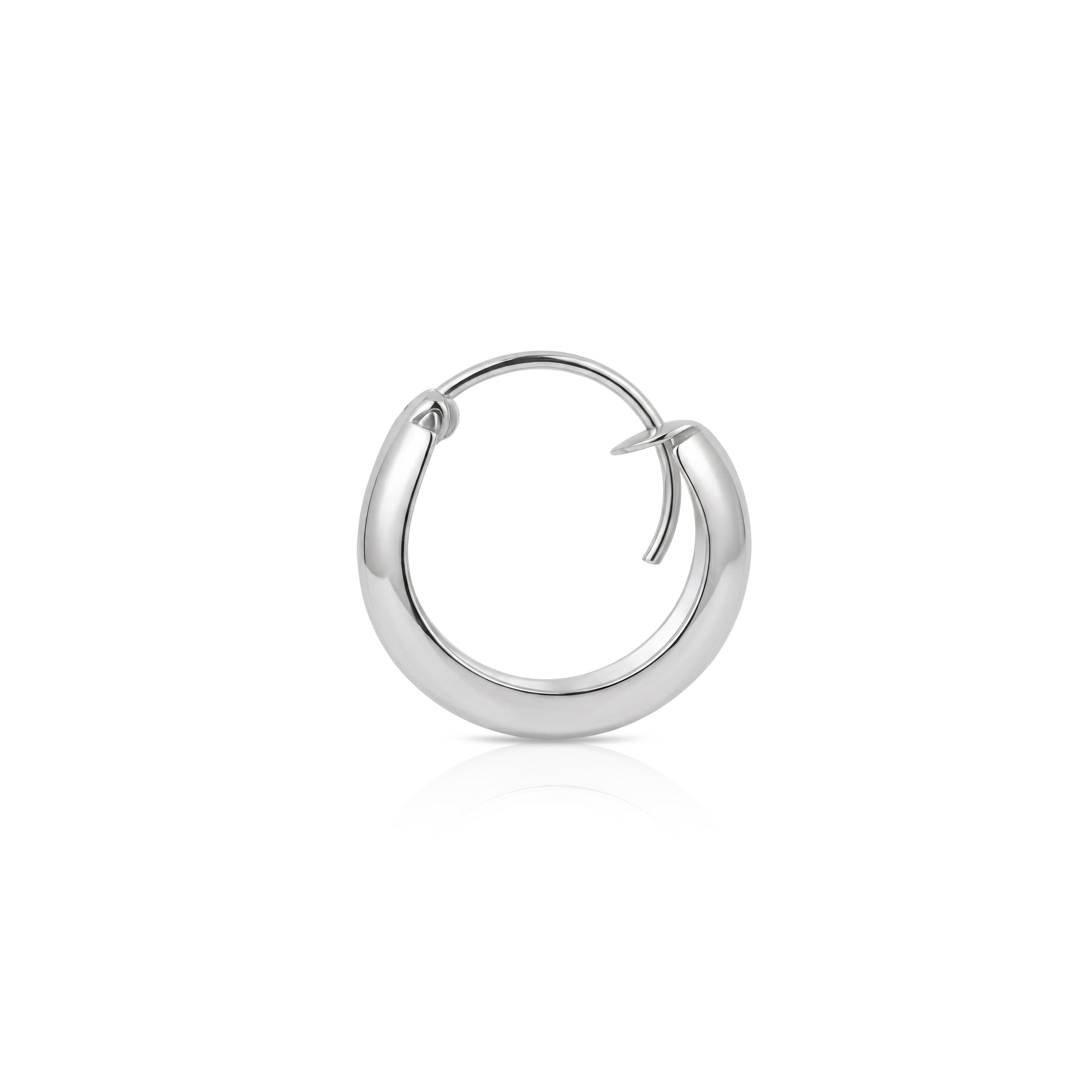 Engraved Leaf Huggie Hoop Earring