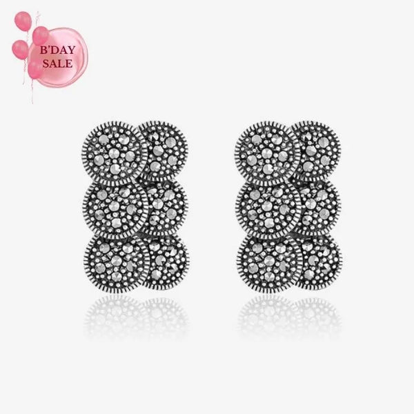 Unity Oxidized Circular Earrings - Touch925