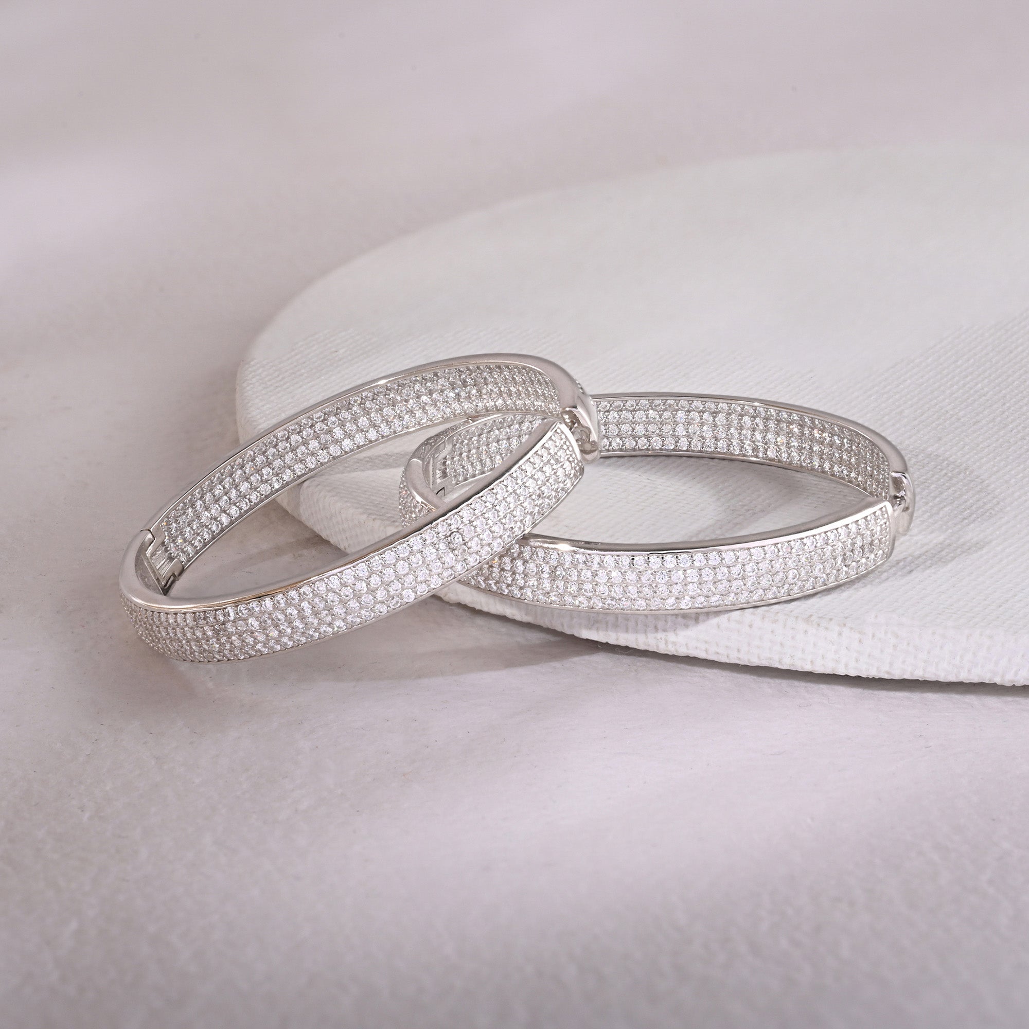 Chunky CZ-Studded Hoops
