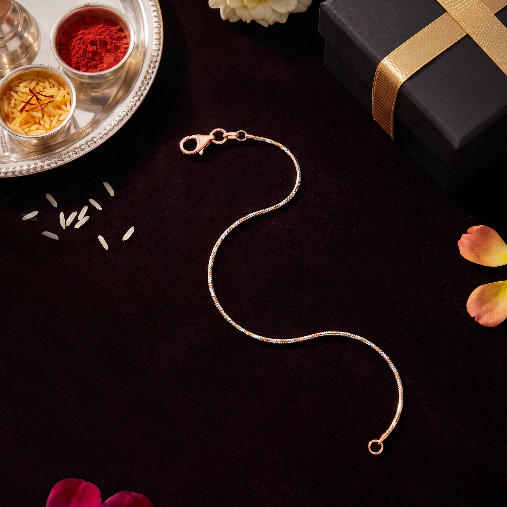 Twirl Rose Gold Kids Rakhi
