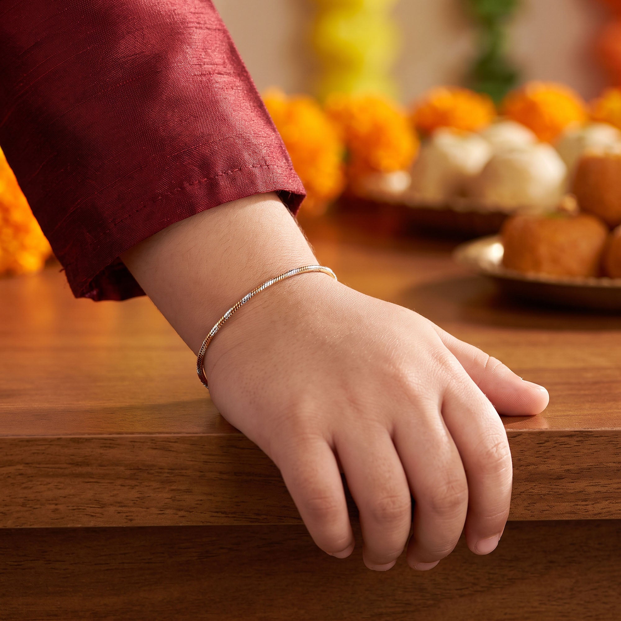 Twirl Rose Gold Kids Rakhi
