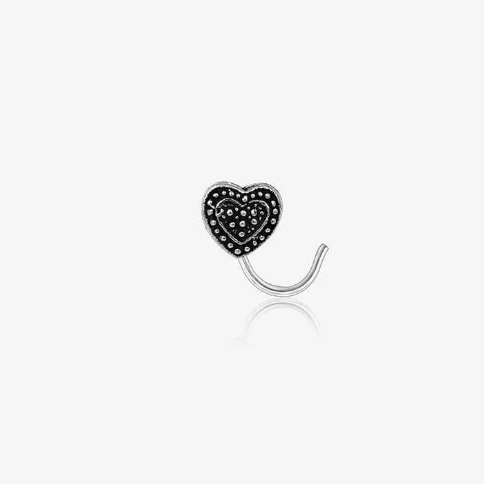 Oxidized Heart Nose Pin - Touch925