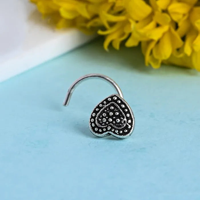 Oxidized Heart Nose Pin - Touch925