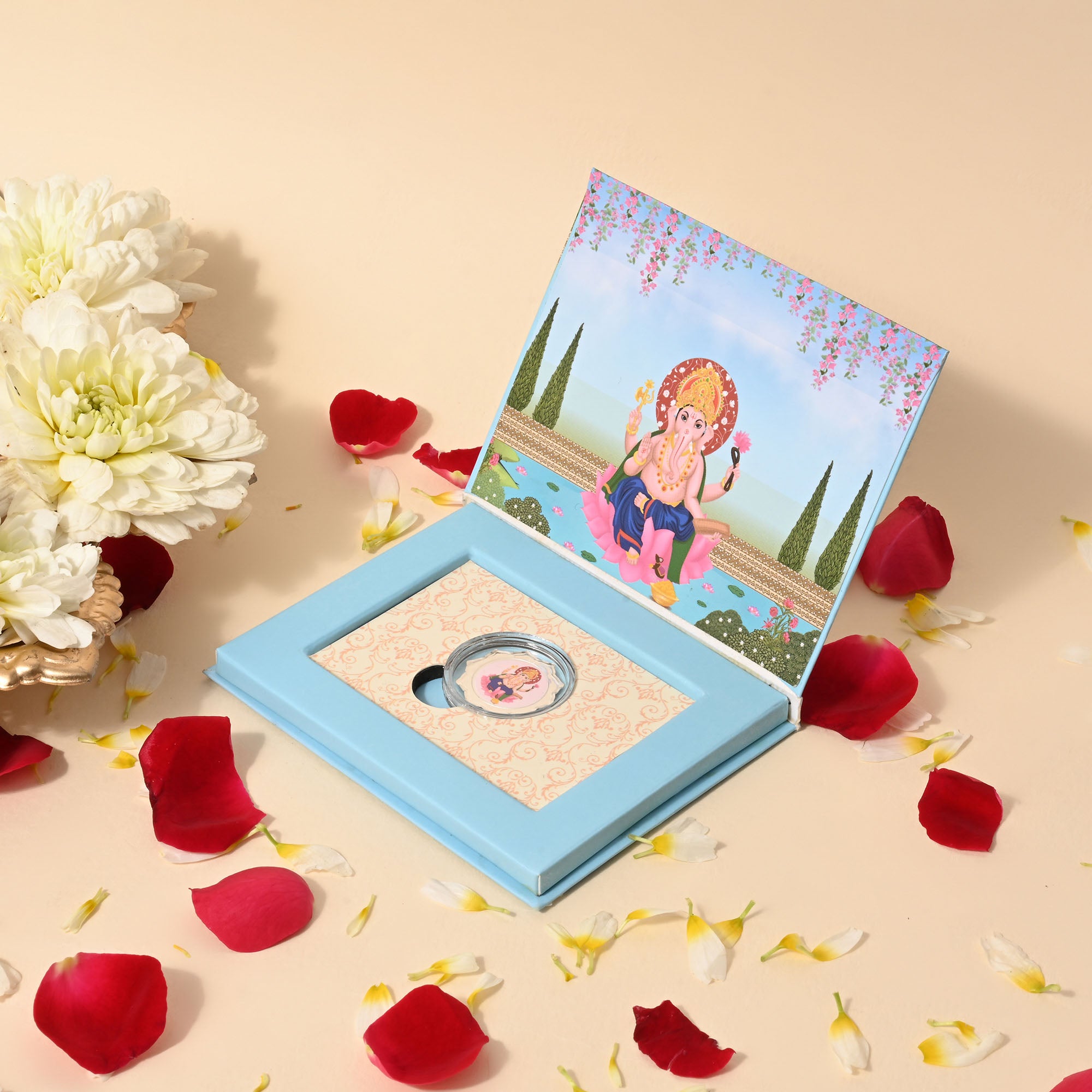 Ganesh Ji 999 Silver Coin Box