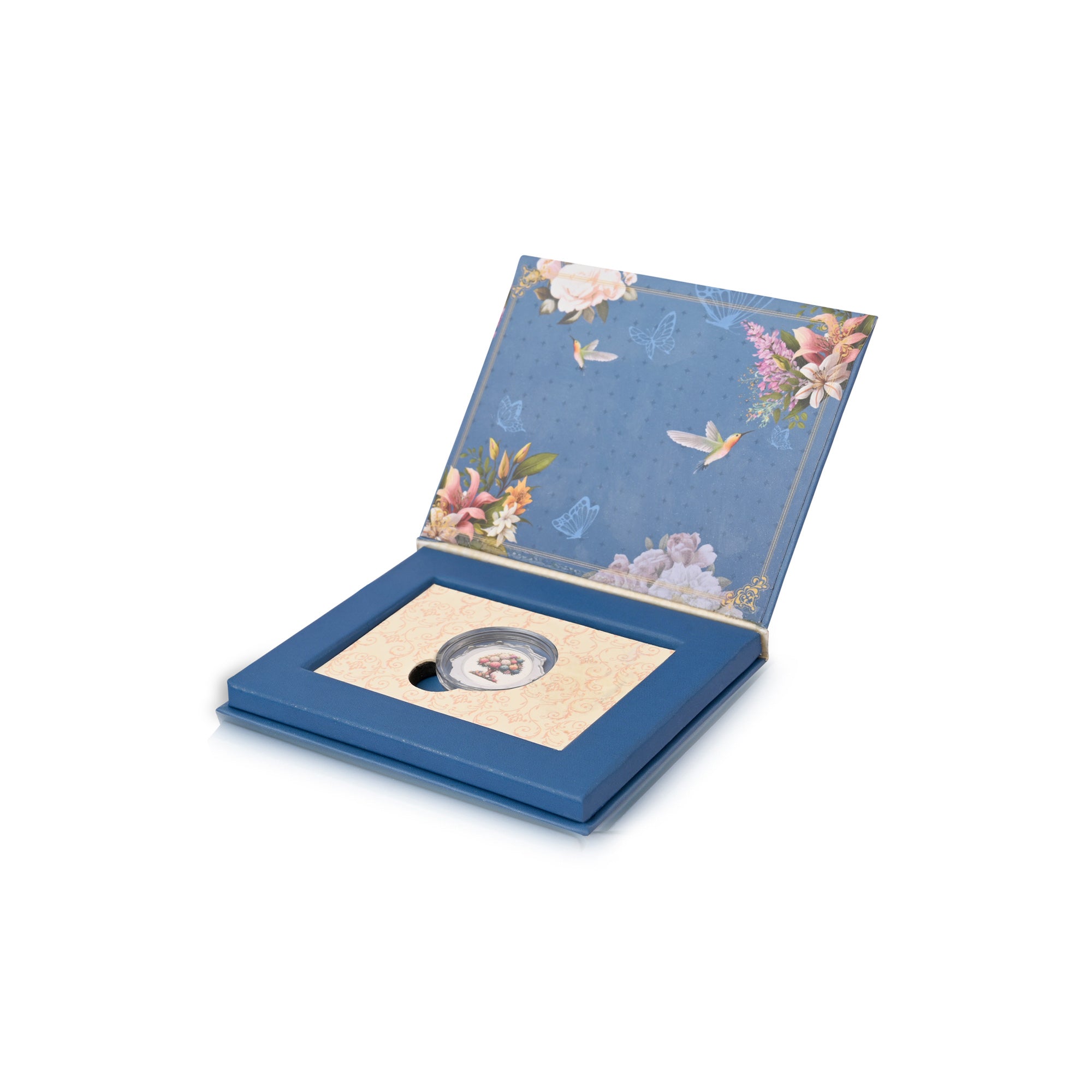 999 Silver Floral Tree Coin Box