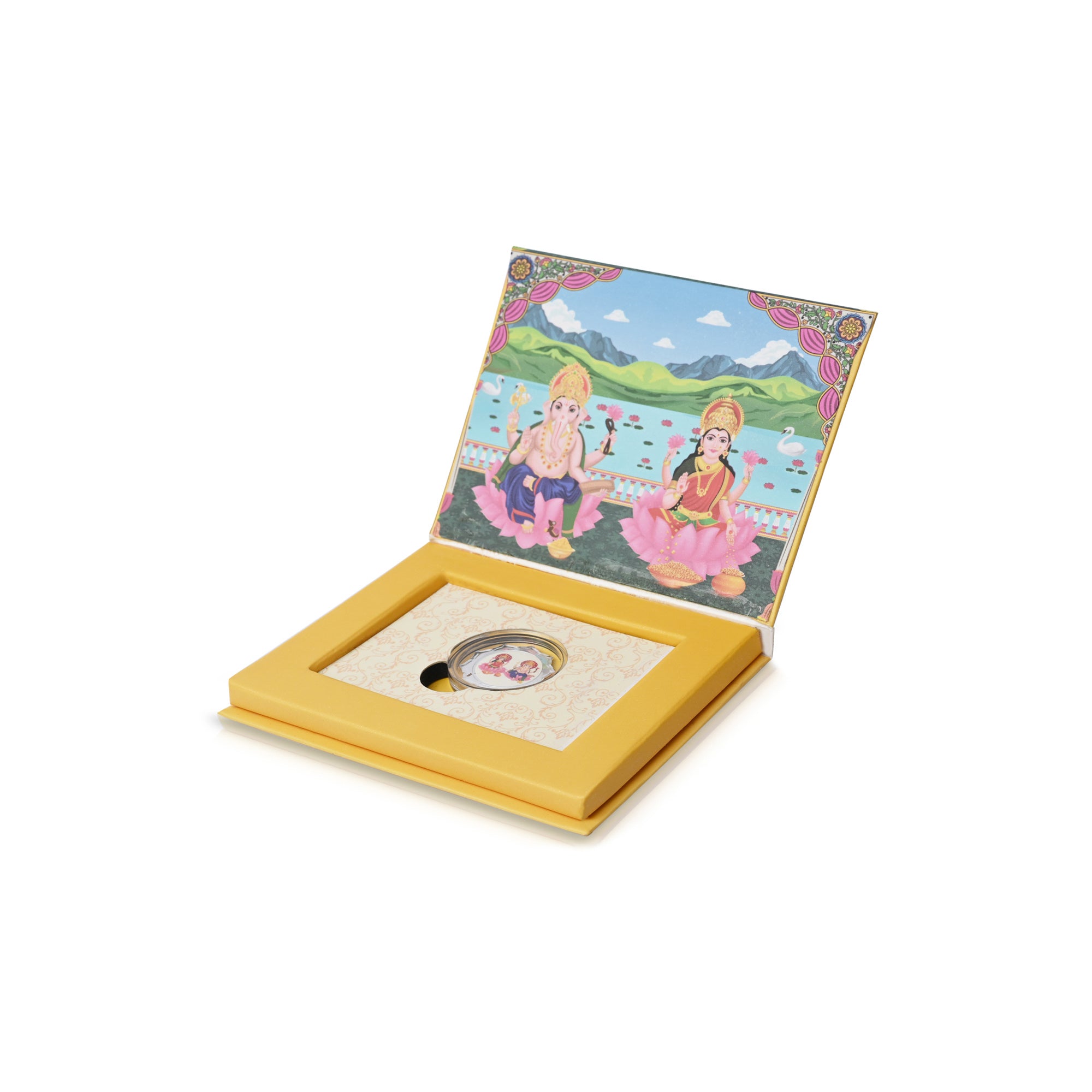 999 Silver Lakshmi Ganesha Coin Box