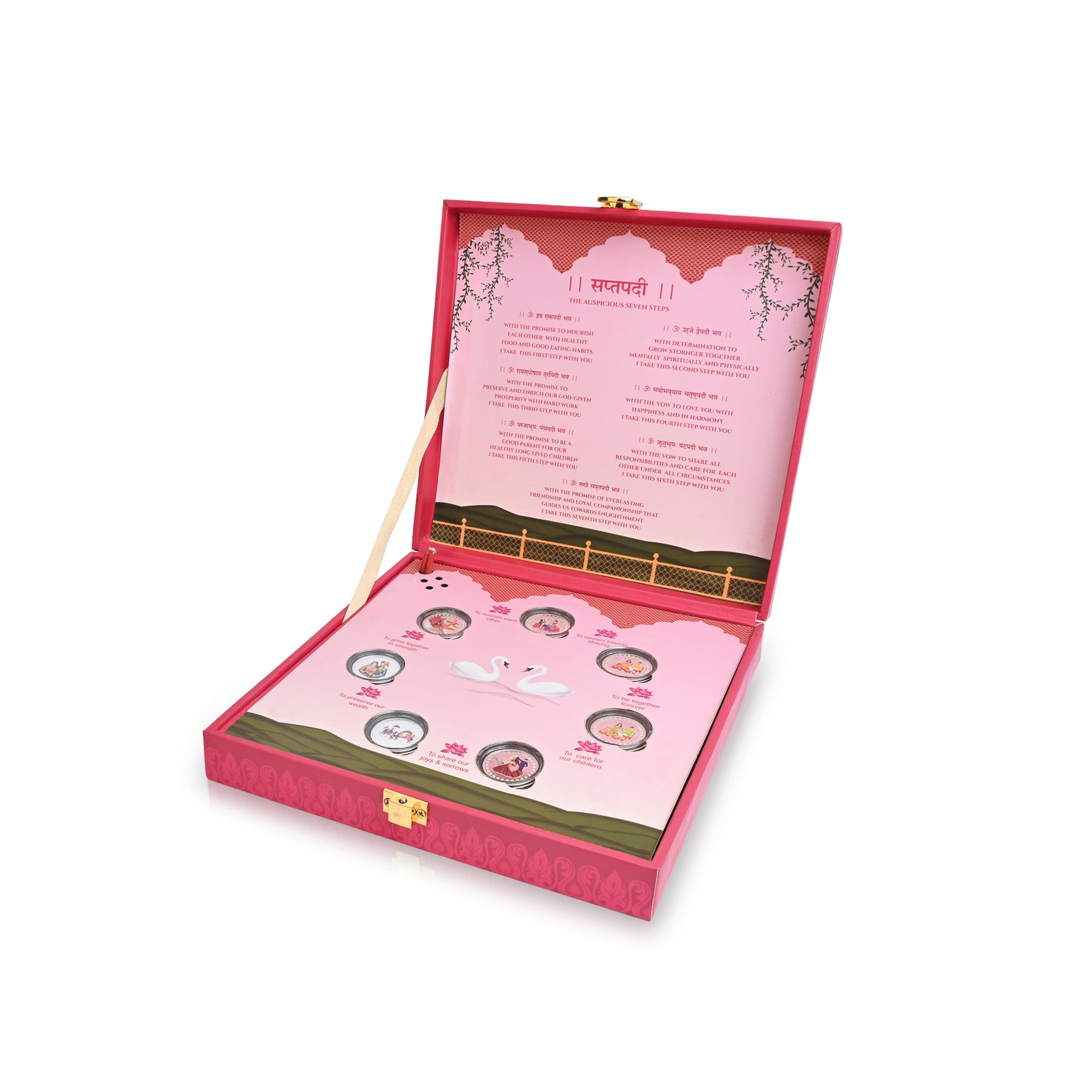Saptapadi-Seven Steps 999 Silver Coin Box (7 Coins)