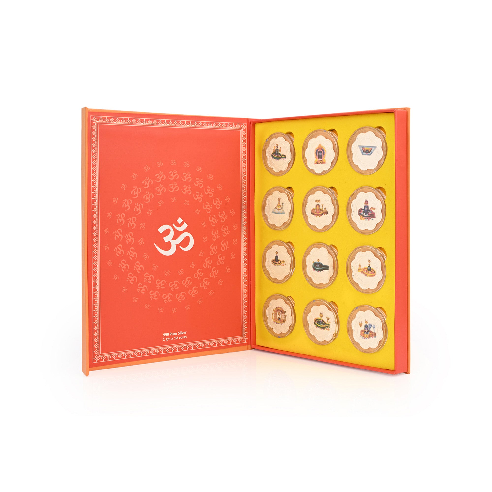 12 Jyotirling 999 Silver Coin Box (12 Coins)