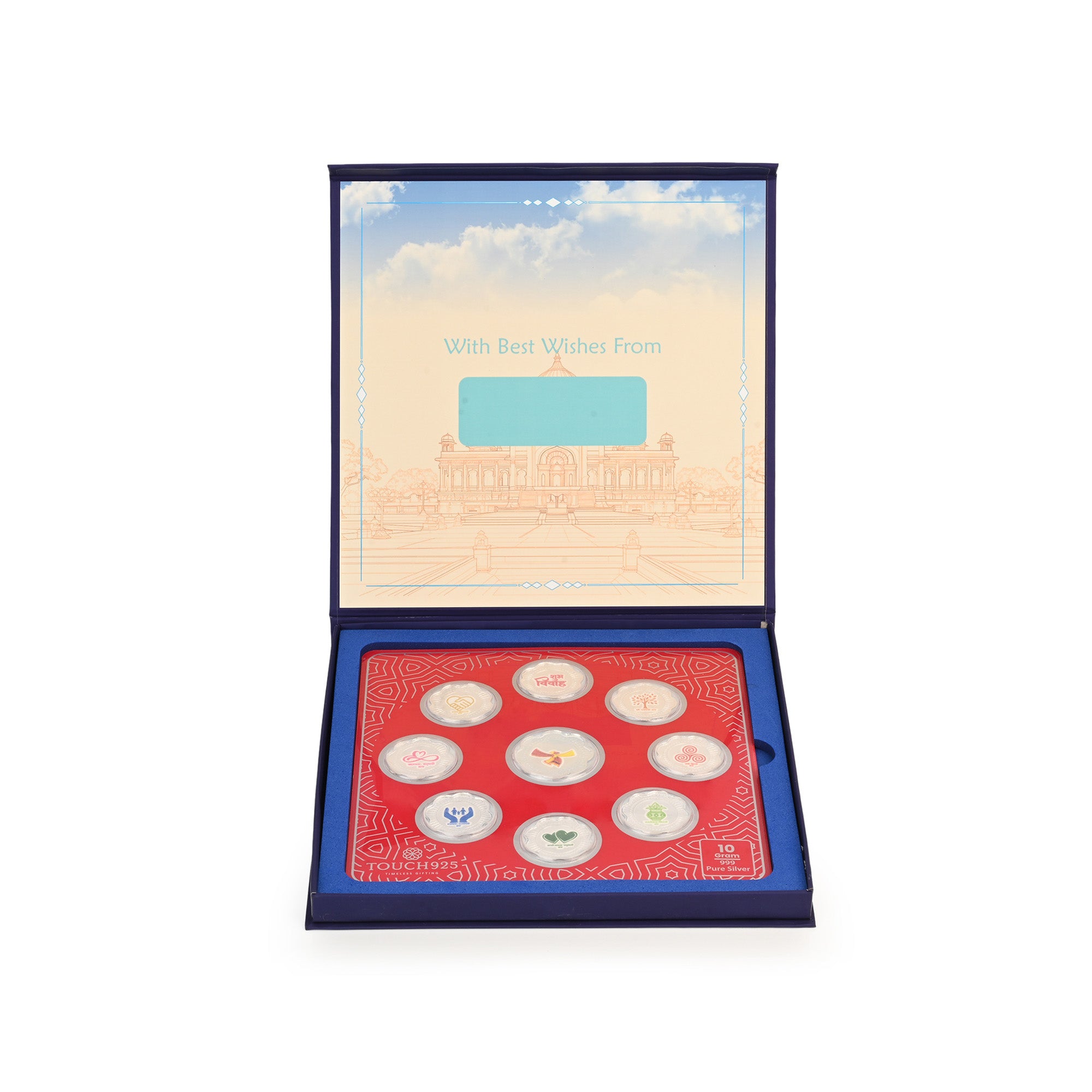 Pure 999 Silver Shubh Vivah Coin Box (9 Coins)