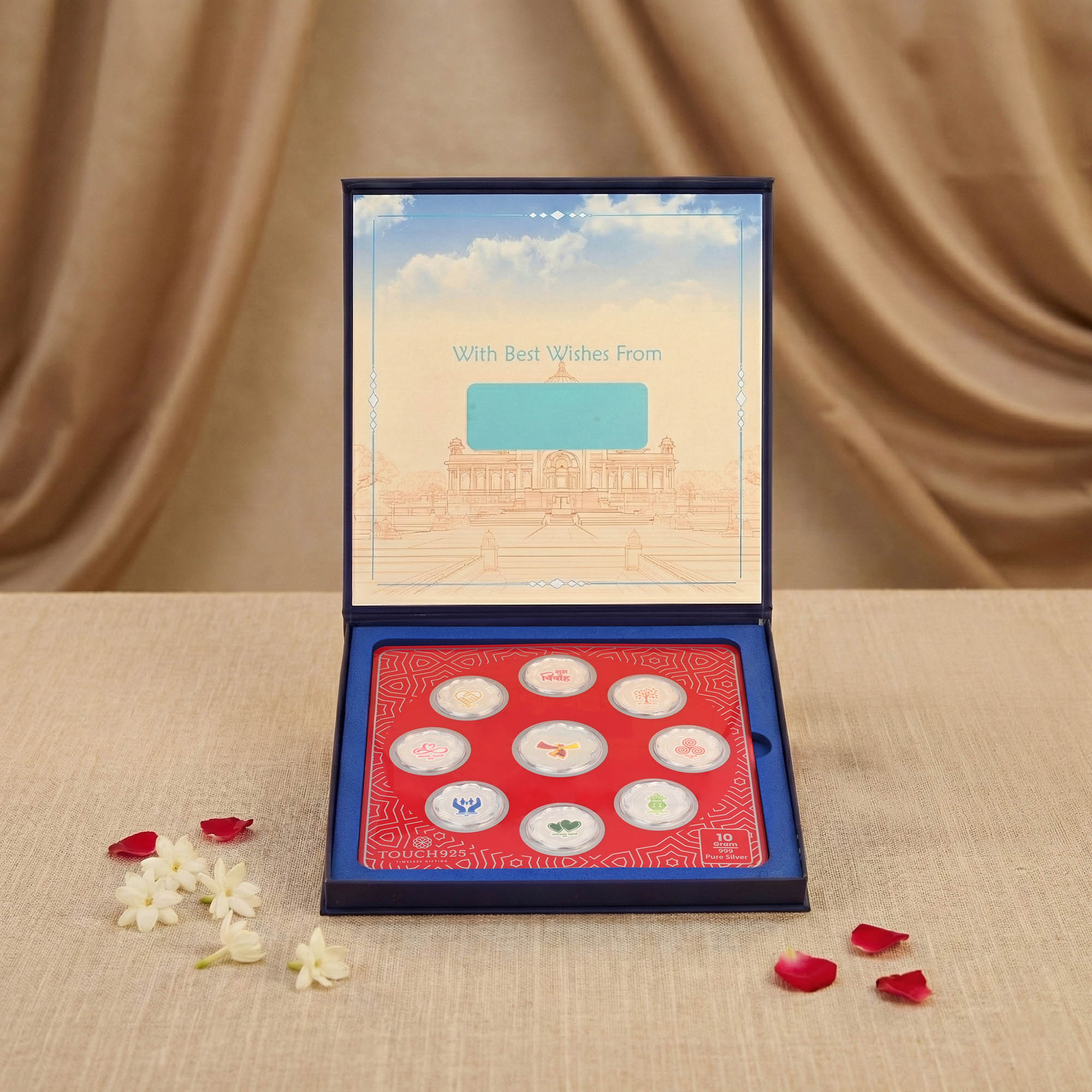 Pure 999 Silver Shubh Vivah Coin Box (9 Coins)