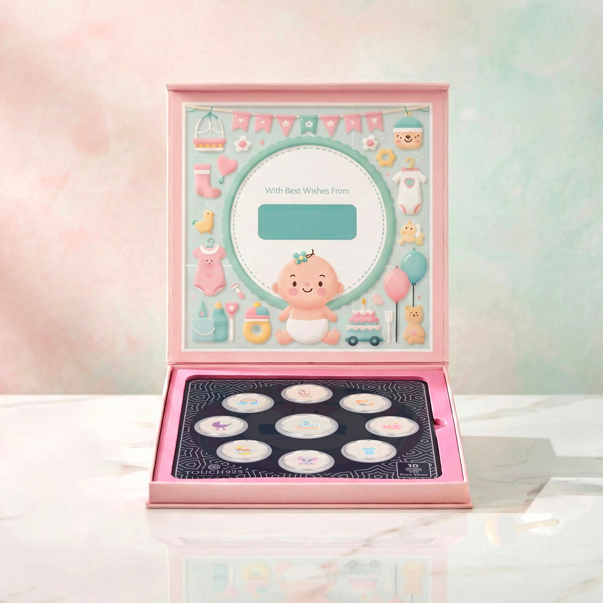 Baby Shower 999 Silver Coin Box (9 Coins)