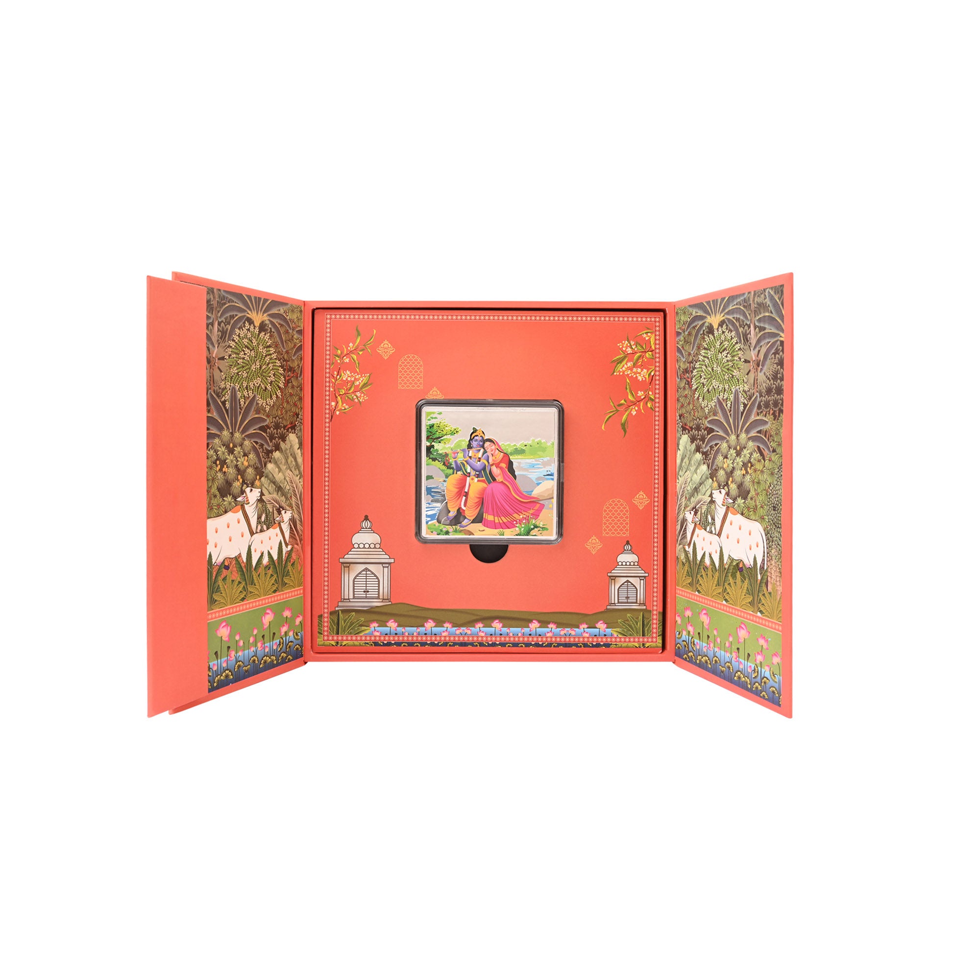 Radha Krishna 999 Silver Coin Box