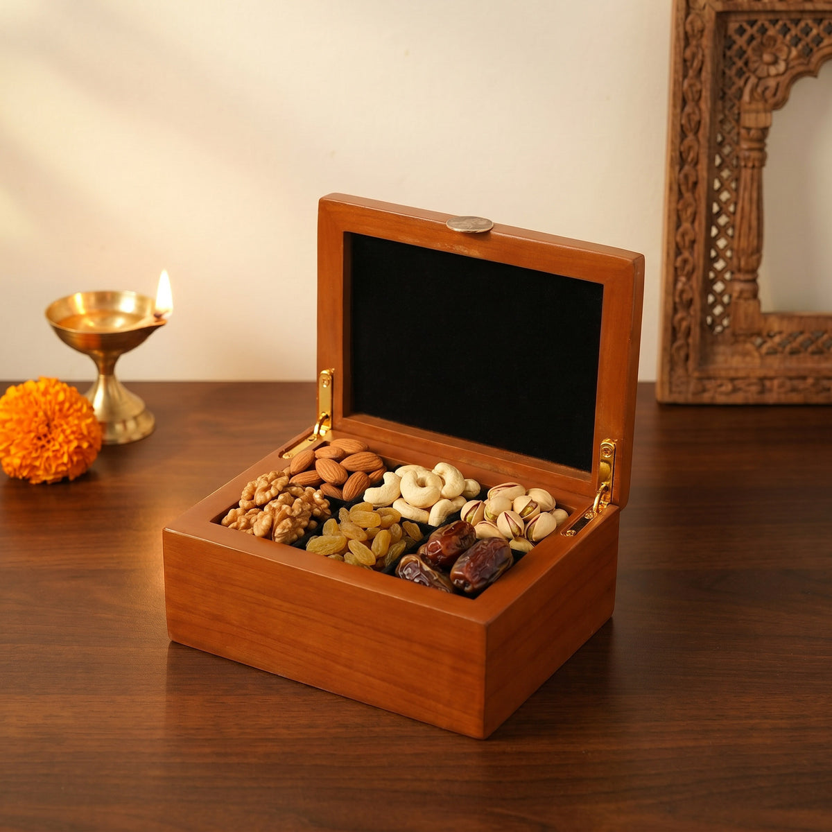 999 Silver Krishna Design Keepsake Box