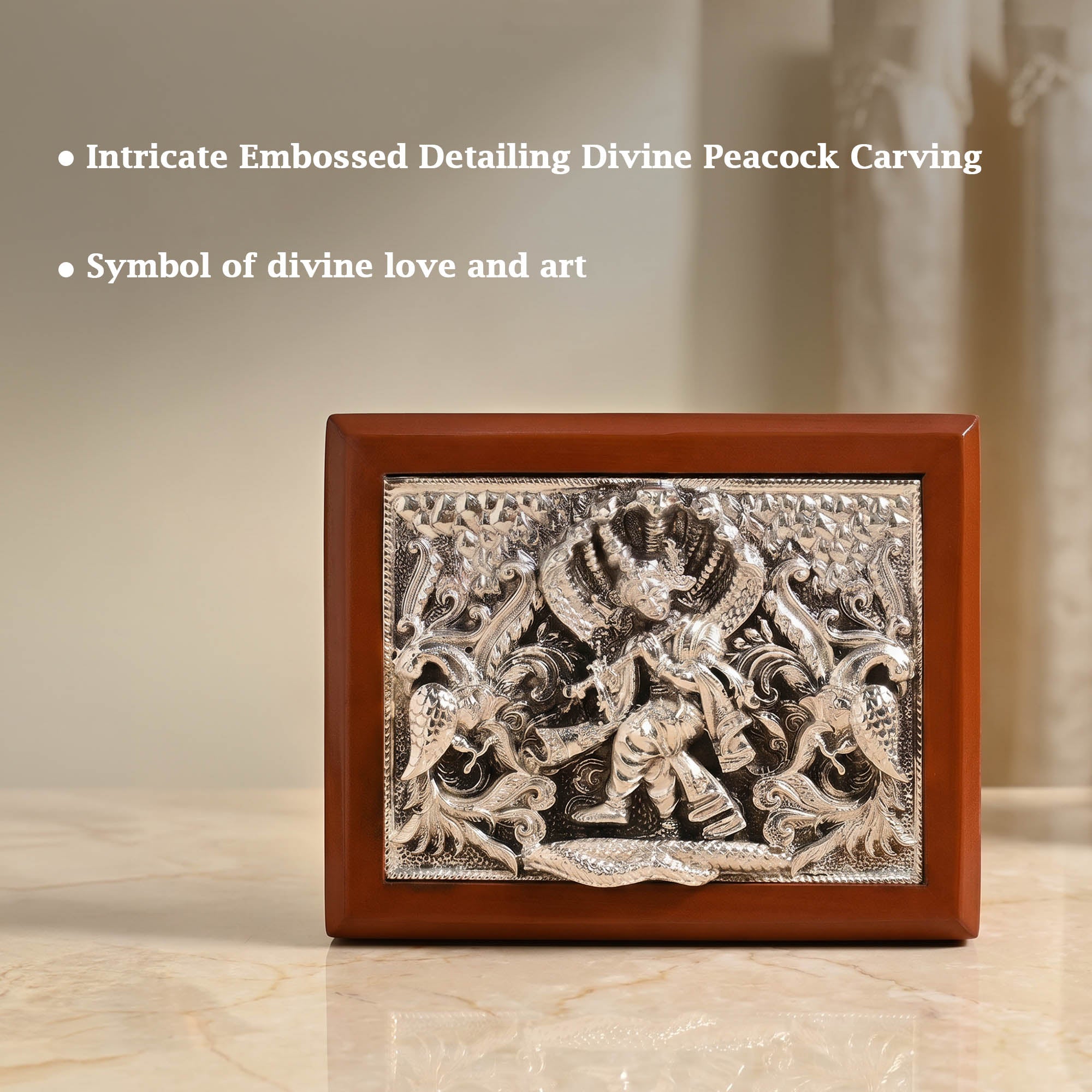 999 Silver Krishna Design Keepsake Box