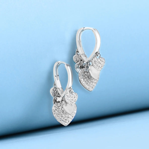 White Stone Charm Shaped Silver Bali