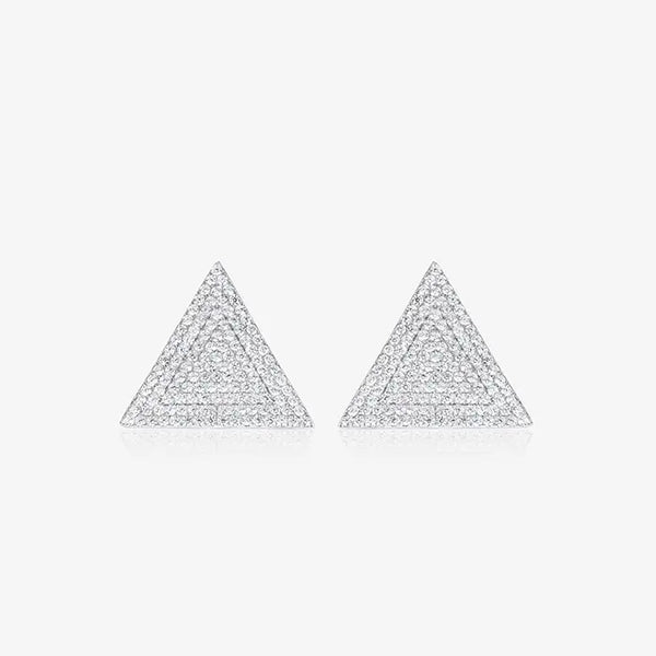 Geometric Glamour CZ Triangle Studs