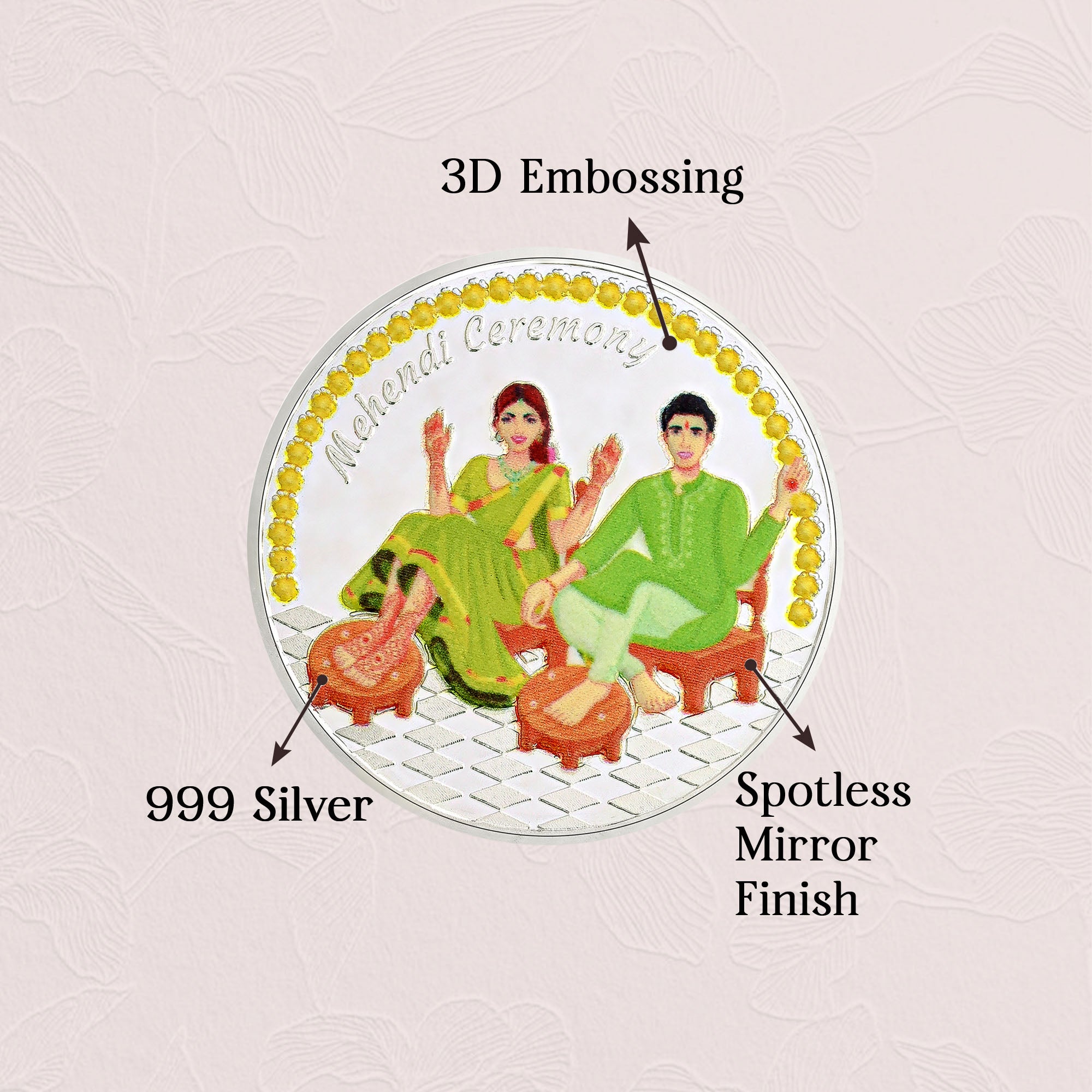 Pure 999 Silver 10g Mehendi Ceremony Coin