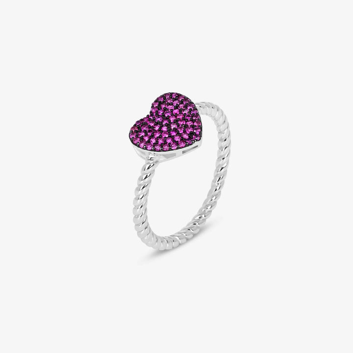 Royal Amethyst Heart Silver Ring - Touch925