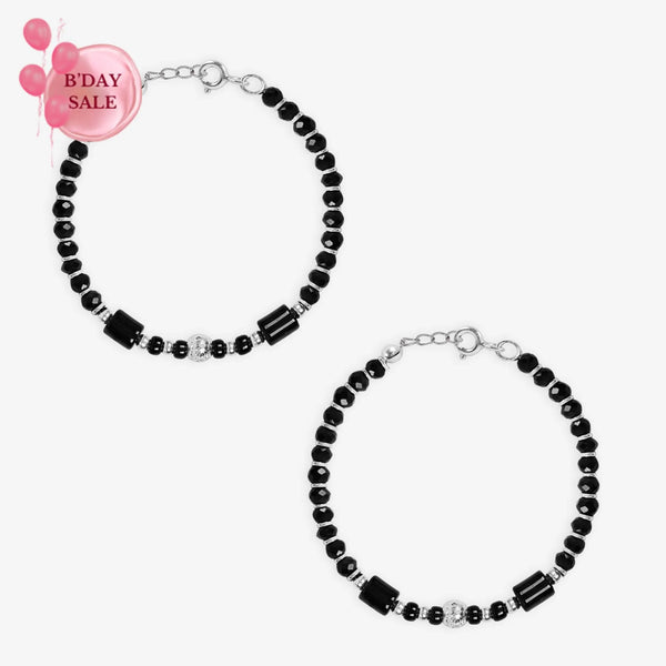 Silver Black Nazaria Anklet - Touch925