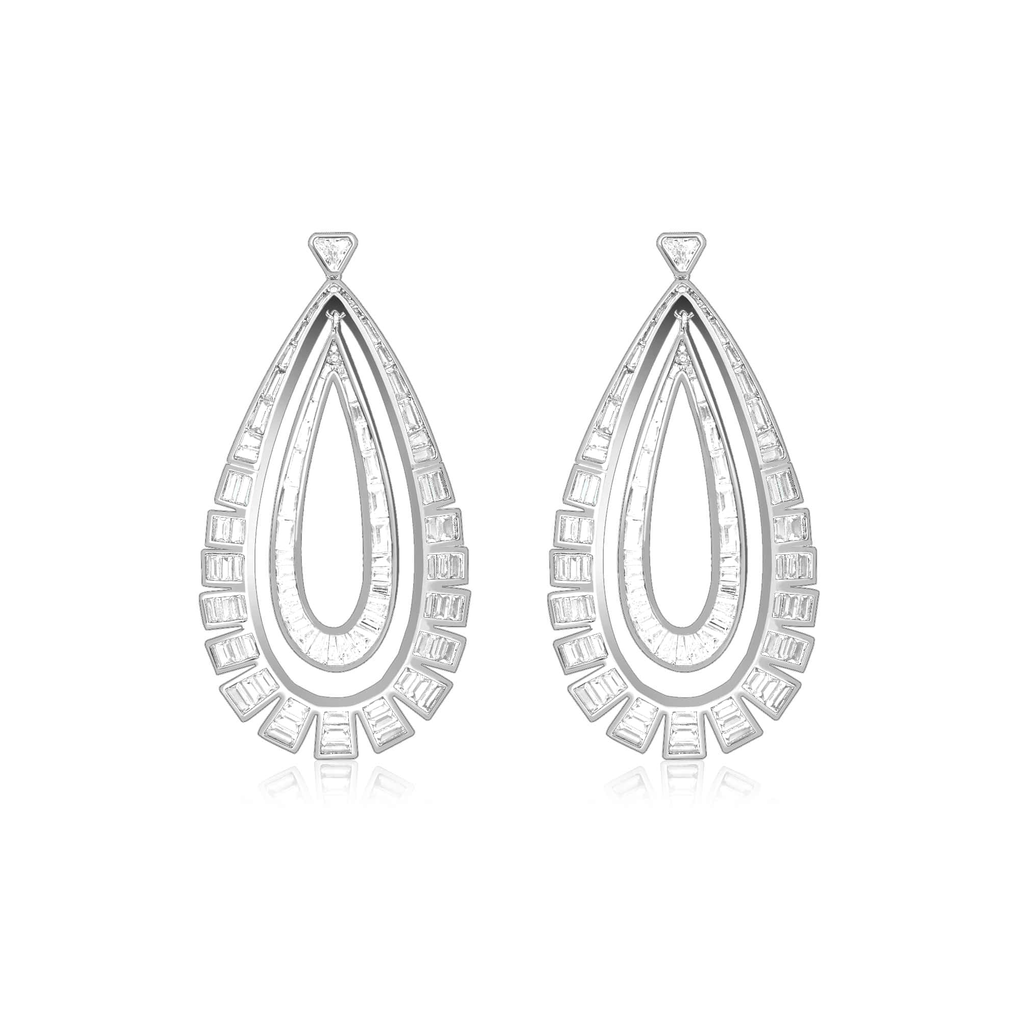 Double Layered Tear drop Dangle Earrings