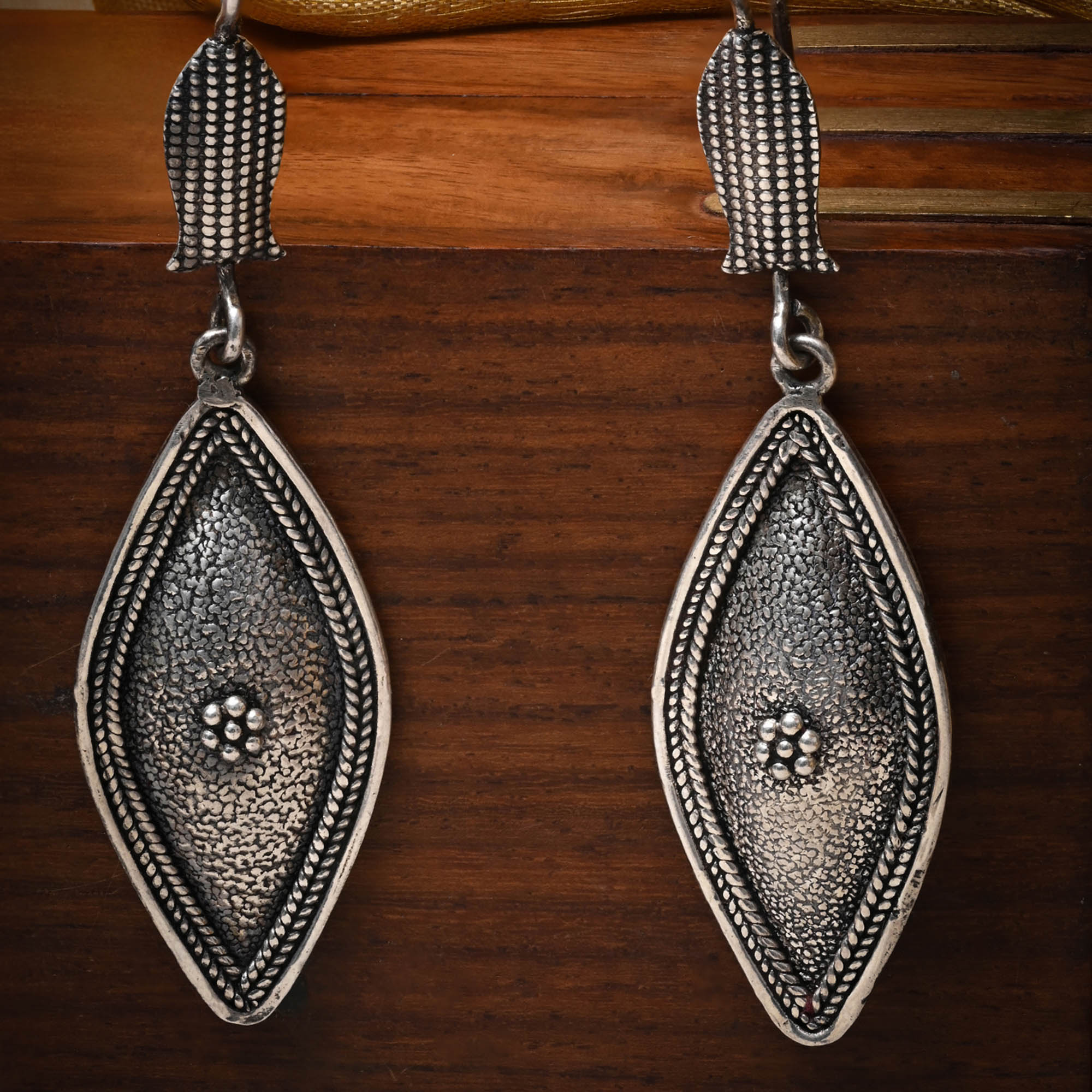 Forest Leaf Silver Earrings