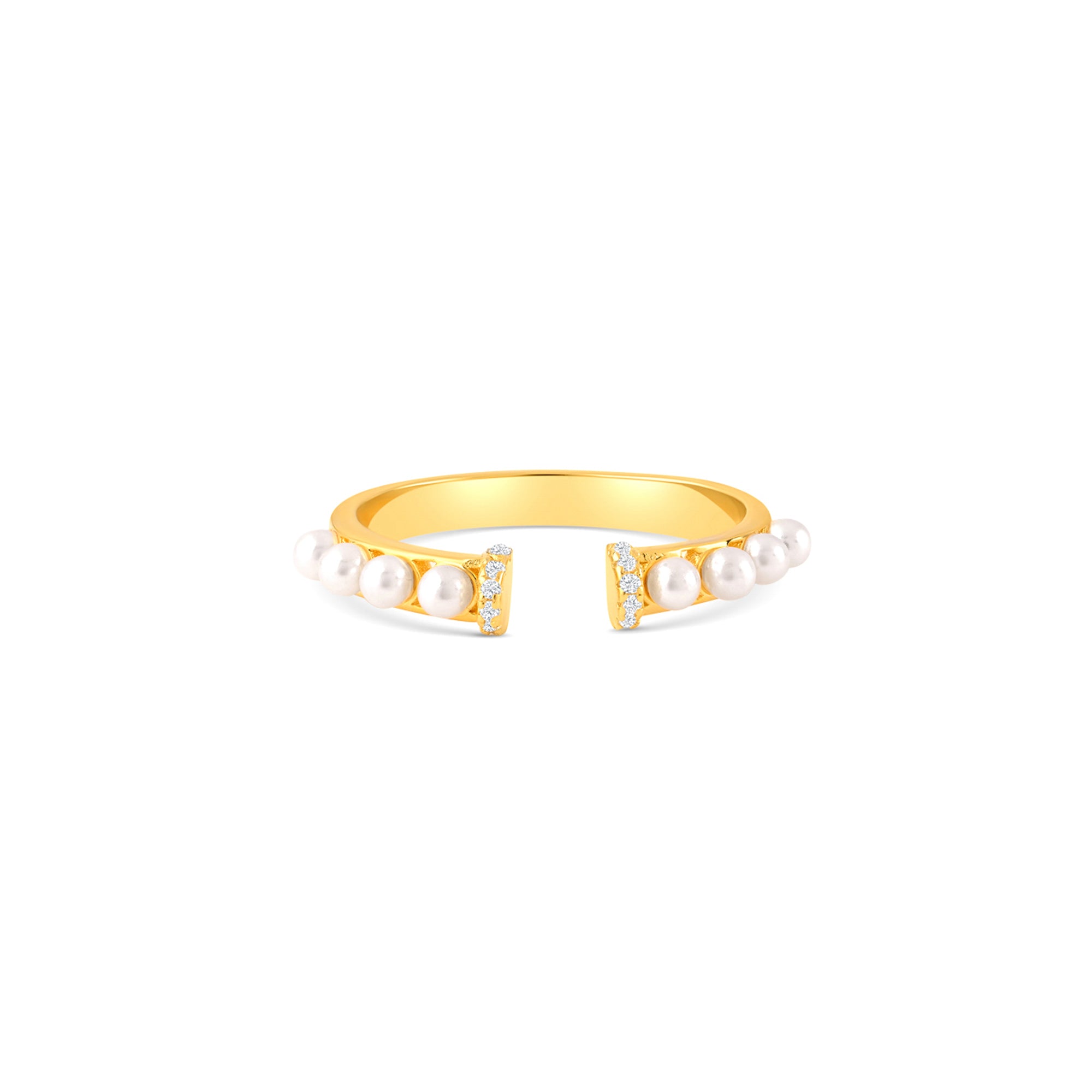 Pearl Crown Open Ring