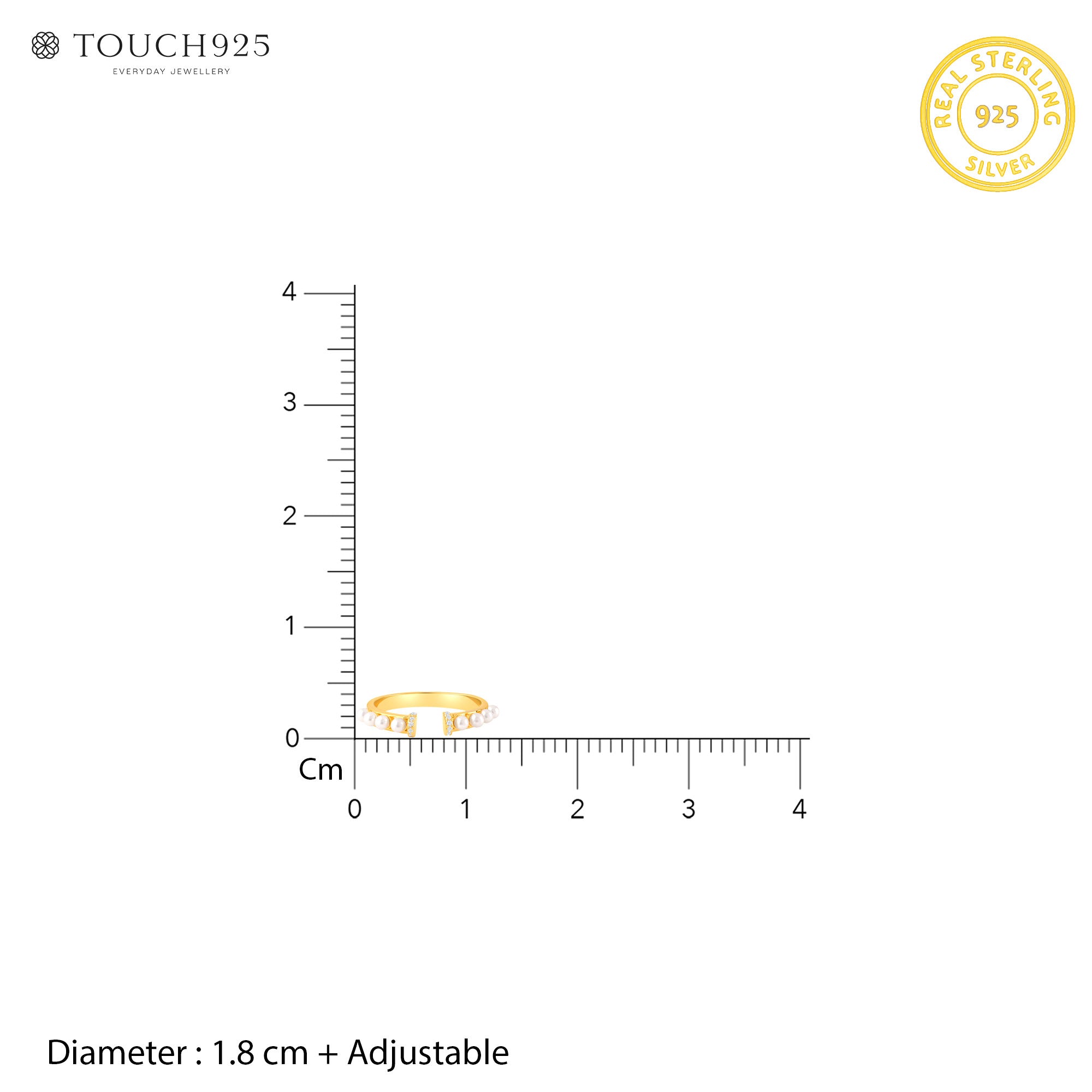 Pearl Crown Open Ring